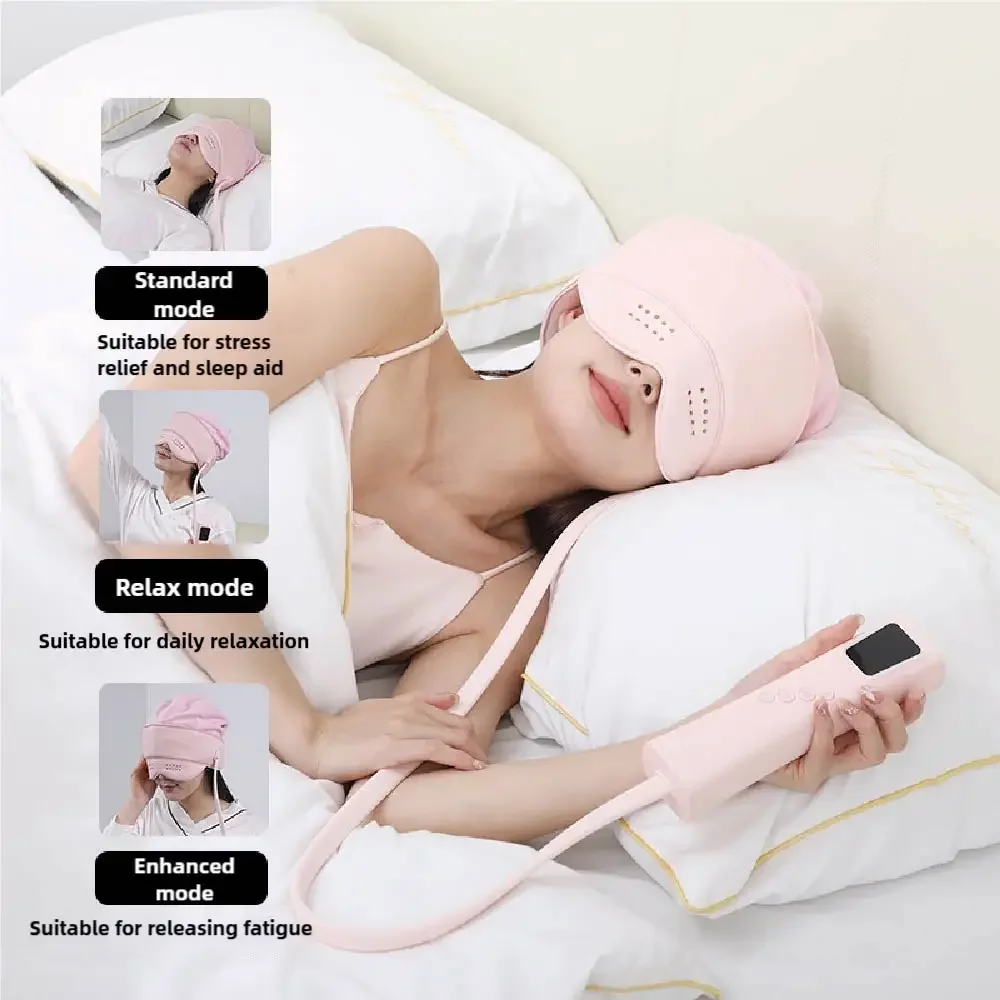 Head Massager Head and Eye Decompression Hot Compress Sleep Aid Vibration Massage Rechargeable Massage Head Airbag Massager