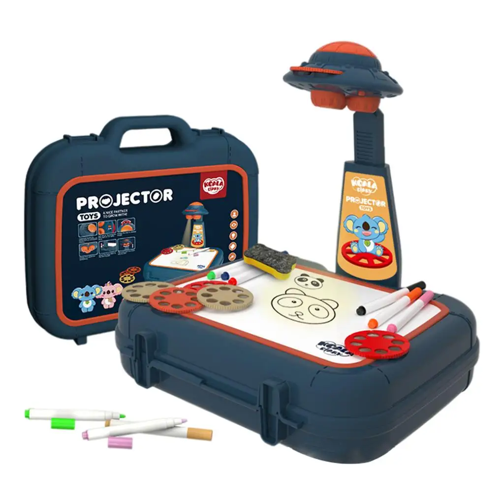 Children Projector Painting Set Learning Paint Tools Arts Educational Kids Painting Board Desk Trace and Draw Projector Age 3+
