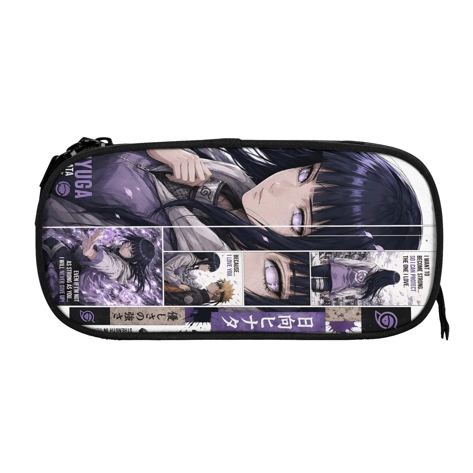 Custom Naruto Anime Theme Large Capacity Bags for Child Hinata School Pencil Bag for Boys Gilrs Kids