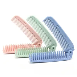 Wheat Straw Portable Folding Travel Comb Straight Curly Hair Beauty Comb Plastic Comb Hair Accessories