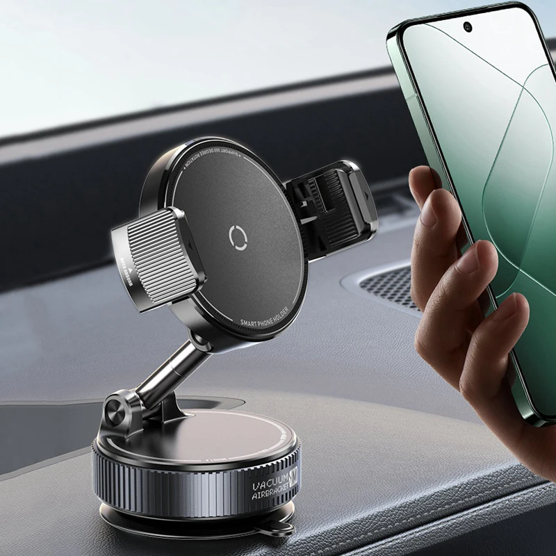 

2026 New Upgraded Clip-on Vacuum Suction Cup Car Phone Holder For Anti Shake Stability,360° Rotatable Foldable Phone Holder