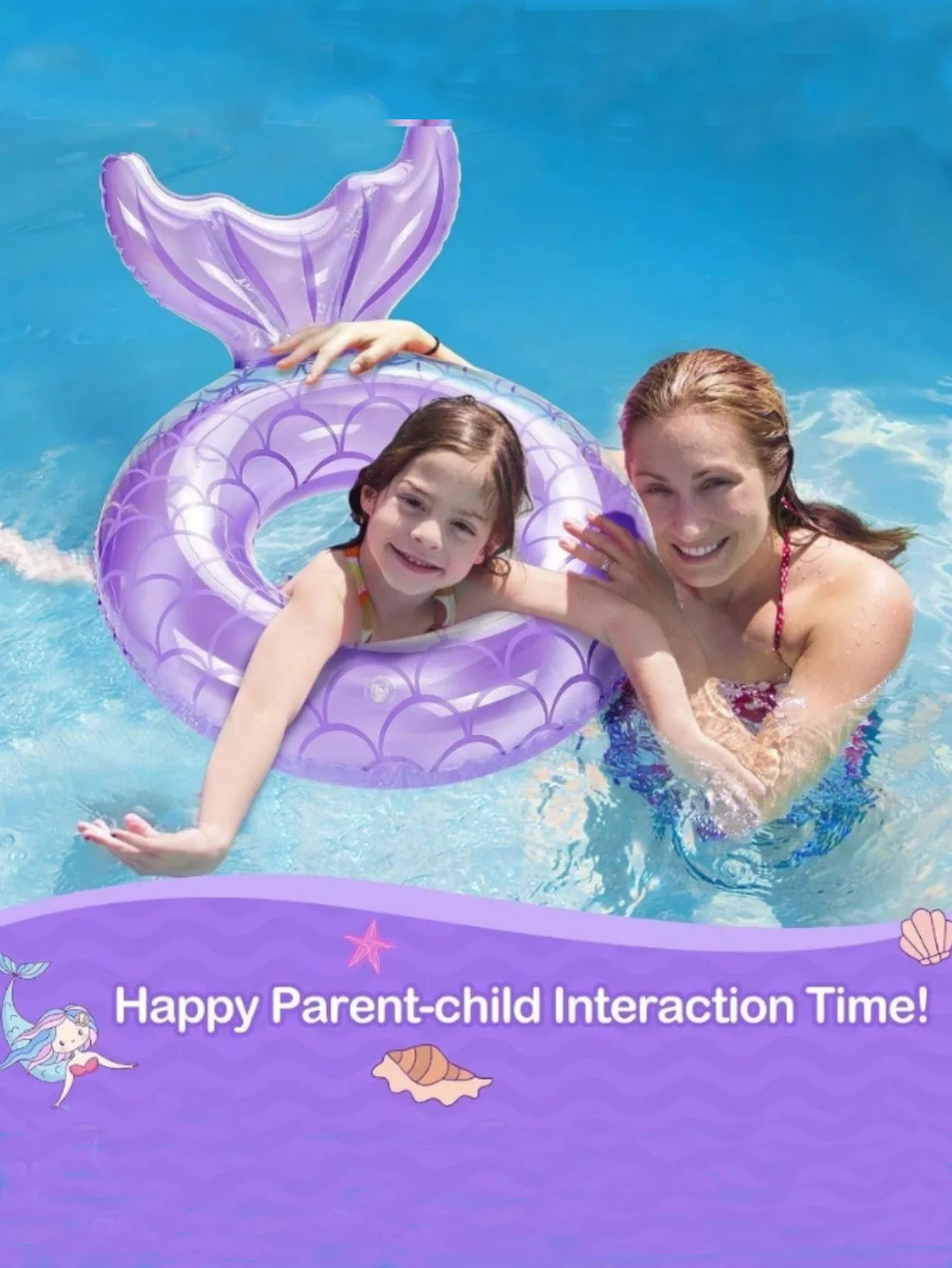 1 قطعة عوامة حورية البحر قابلة للنفخ ، ذيل PVC ، حلقة سباحة سميكة من مادة PVC ، عوامة حمام سباحة على شكل حيوان جميل ، لالتقاط الصور ، لـ Su #2