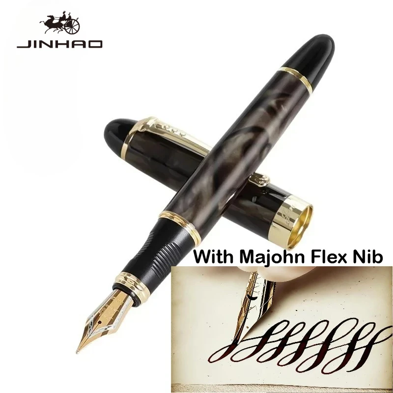 Pióro wieczne JINHAO X450 z metalową końcówką Majohn Flex do kaligrafii, metalowe długopisy do pisania, artykuły szkolne i biurowe, artykuły papiernicze. — zdjęcie produktu 6