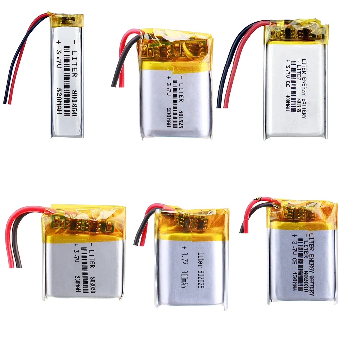 3.7V Lithium Polymer Li-Po Rechargeable Battery 802025 For Mp3 Camera Bluetooth GPS LED Light Smart Watch Recorder