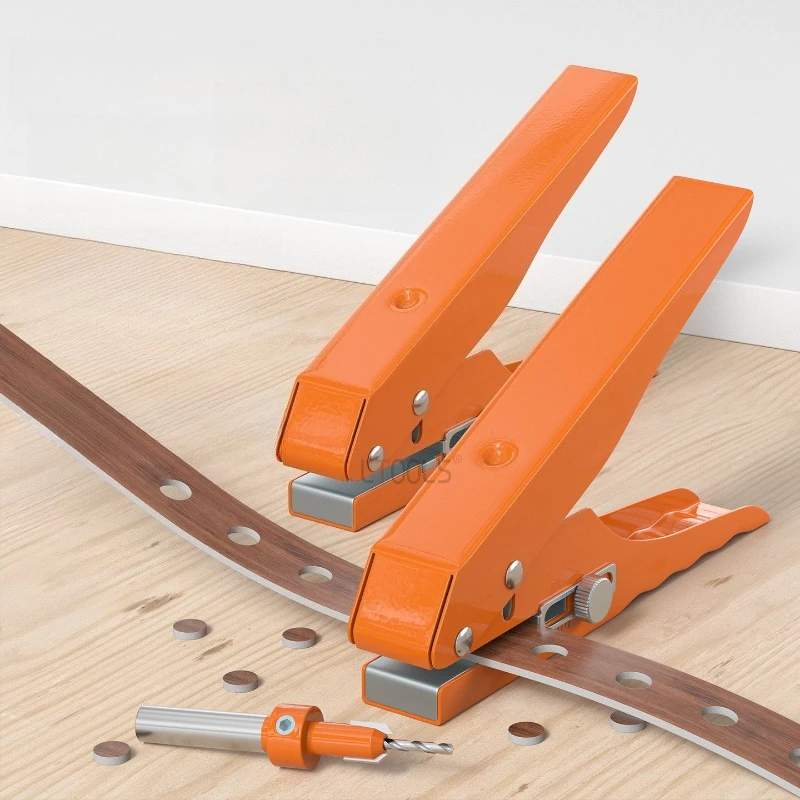 

Woodworking Edge Banding Punch Durable High Carbon Steel Adjustable Limit Drilling Pliers 8-15mm Round Hole PVC Punching Tools