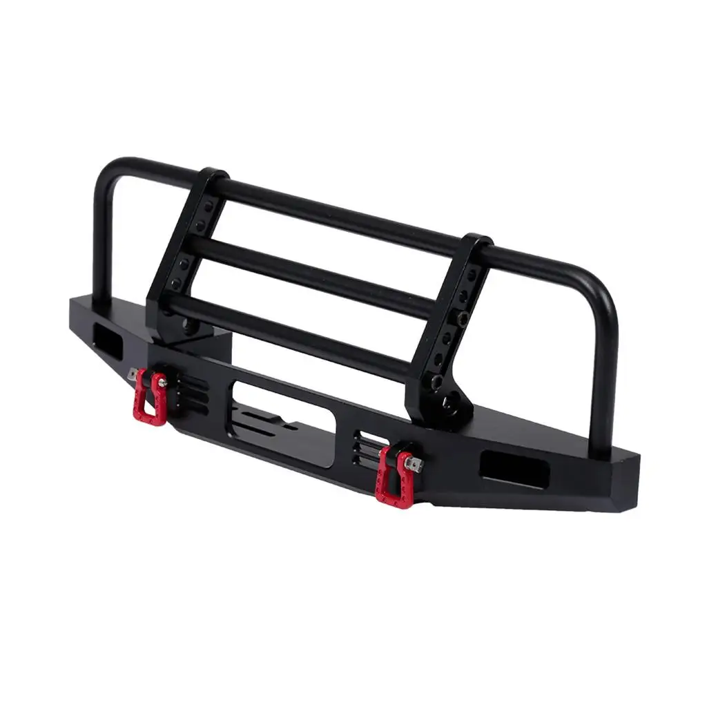 RC Car Front Bumper Iron Metal Front Anti-collision Guard with LED Light for 1/10 4x4 RC Crawler Upgrade Parts