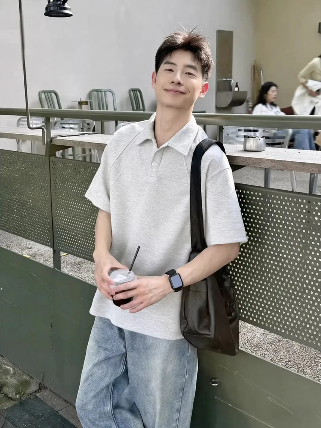 Gray Mamba Cotton Short Sleeve T-Shirt Boxy Fit Summer Casual Wear Half Sleeve American Style Youth Fashion Breathable Anti-W...