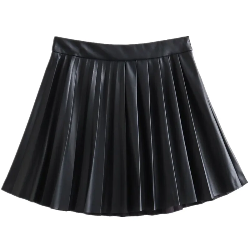 

Spring 2025 Women's Mid-Waist Versatile Commute Faux Leather Skirt f-Length Skirts Faionable ort Dres
