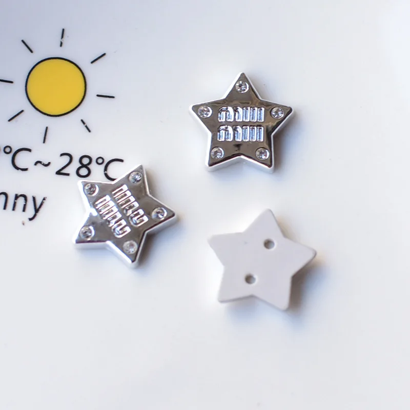 10 pçs doce legal prateado coelho urso borboleta gravata borboleta estrela de cinco pontas oco para fora acessórios de amor lixo caso de telefone peças diy