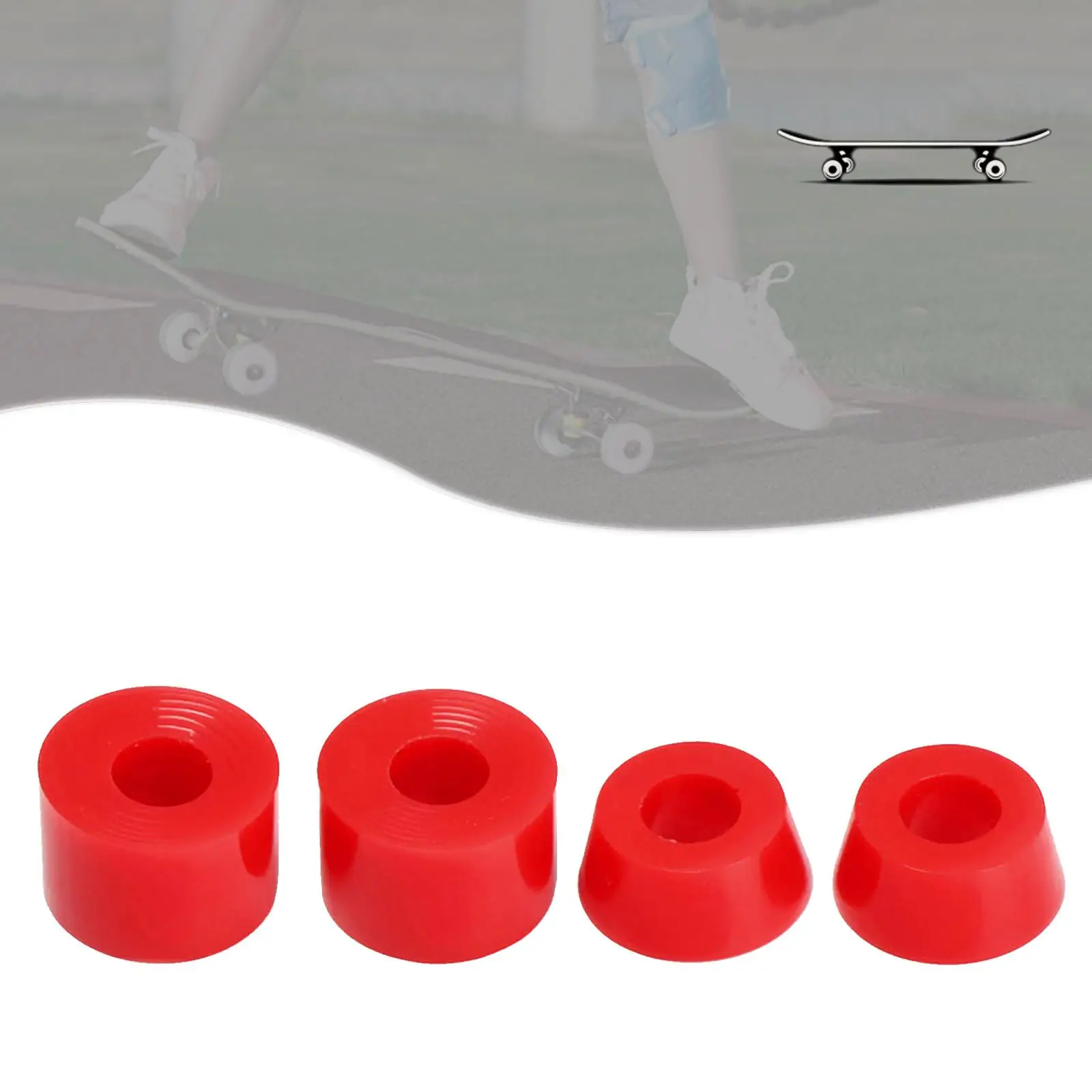 Lot de douilles de remplacement pour skateboard et longboard, couleur rouge, 2x4x9 tuyaux