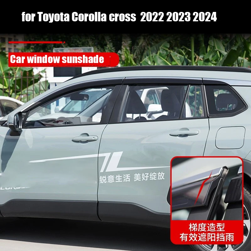 For Toyota corolla cross 2022 2023 2024 electroplating platinum ABS material modified auto parts window rain shield