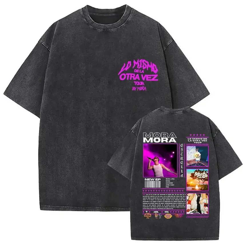 

Mora "Lo Mismo Otra Vez Tour & New EP" Album-Style T-Shirt – Tour Theme & EP Graphic Apparel for Latin Music Fans T-shirt
