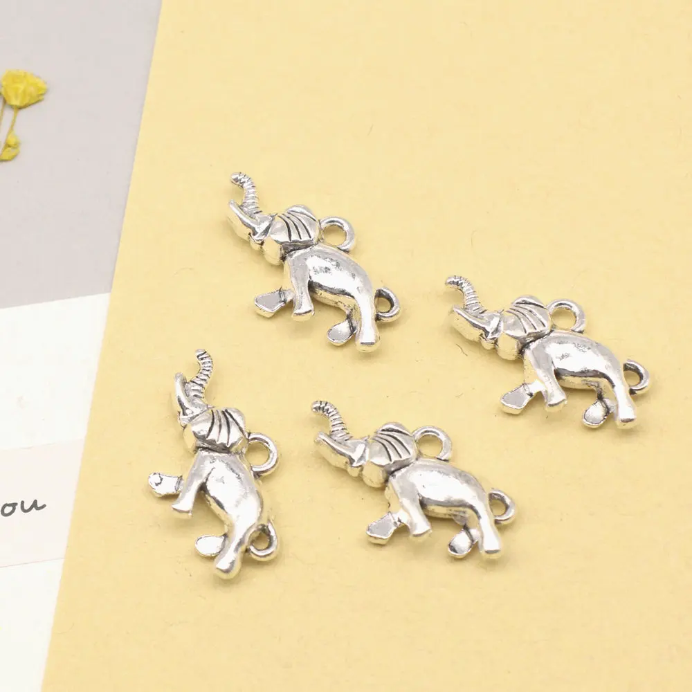 Jewelri For Woman Accessori For Woman Charms Elephants Antique Silver Color Pendant 14x25mm 5pcs