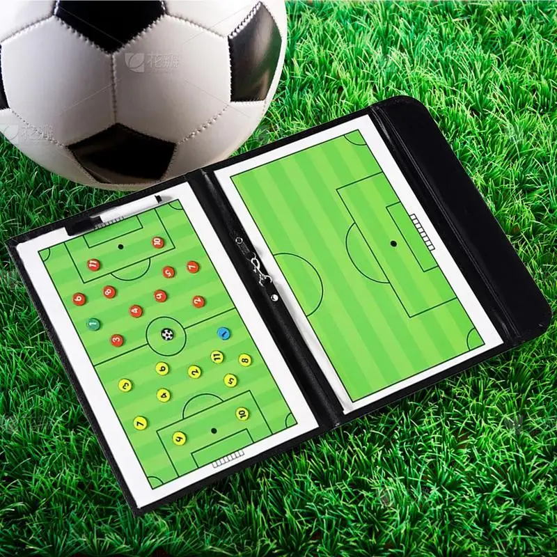 Magnetic Soccer Coaching Board Foldable Soccer Clipboard With Pen Coaching Strategy Guiding Board Coaching Tool For Football