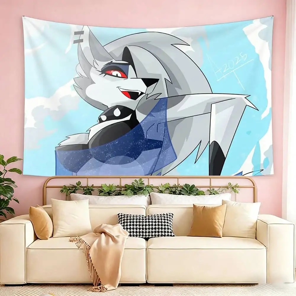 Helluva Boss Loona   Flags Wall Hanging Tapestry Outdoor Garage Room Decorative flag Background Blanket
