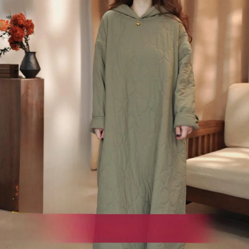 

Новый зимний универсальный тюнет с хлопковой подкладкой, теплый дышащий капюшон длиной до колена, длинный свеч, чистый цвет