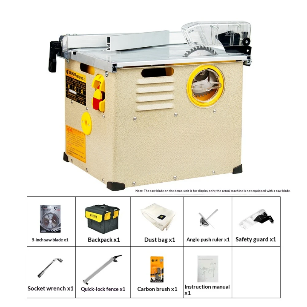 Dust Free Table Saw Built In Dust Collection Woodworking Circular Cutting Machine Adjustable Guide Fence Portable Power Tool