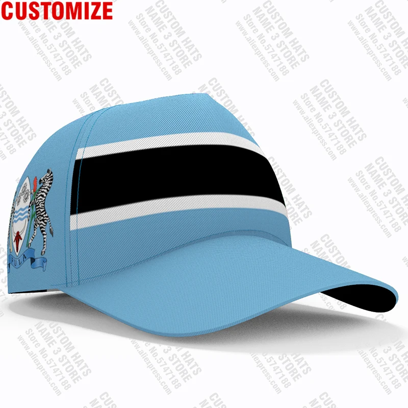 Botswana Baseball Caps Custom Made Name Number Team Logo Bw Fishing Hats Bwa Country Travel English Nation Flag Photo Headgear