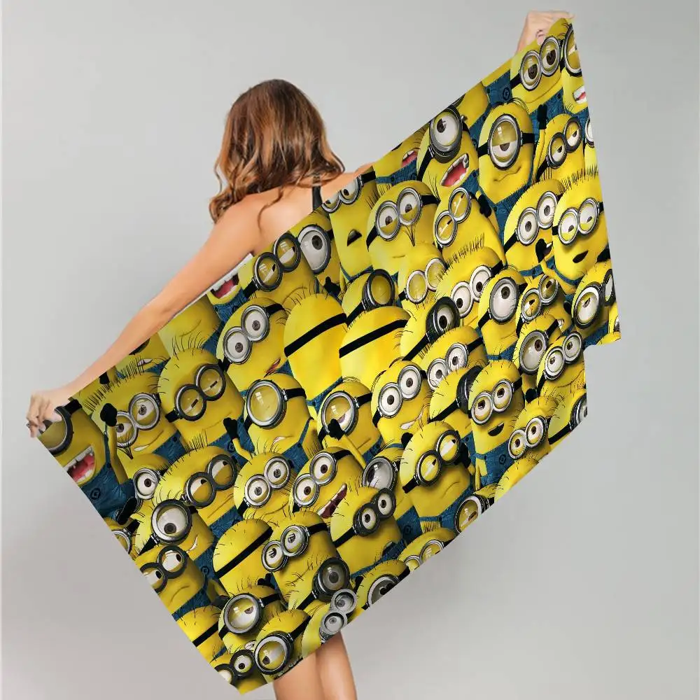 Cartoon M-Minions Big Microfiber Beach Towels Quick Dry Towel Sand Beach Towels Pool Towel for Travel Swim Pool Yoga