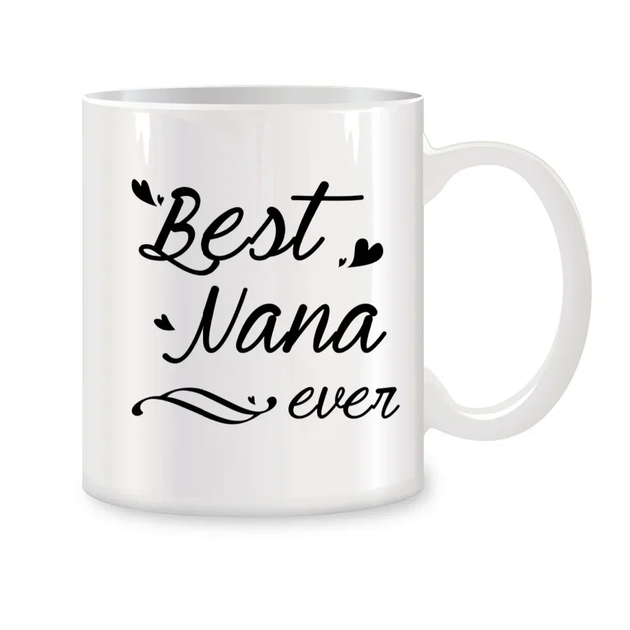 Best Nana Ever Mugs For Nana from Grandkids Granddaughter Grandson Birthday Novelty Coffee Ceramic Tea Cups White 11 oz