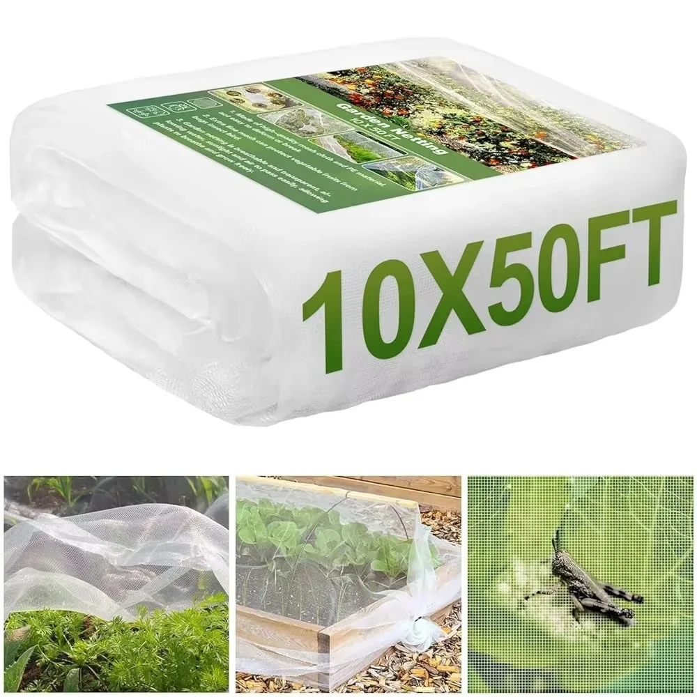 10×50FT Ultra Fine Garden Mesh Netting Pest Barrier, Breathable Plant Covers for Outdoor Patio Greenhouse,Garden Protection Net