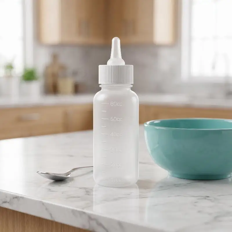 1 Stück 60/100ml Fütterungswerkzeug für Kleintiere Mini-Nippel-Ersatz Katzen-Neugeborenen-Milchflasche Haustier-Pflegeflasche Tierfütterungsflaschen-Set – Detail 5