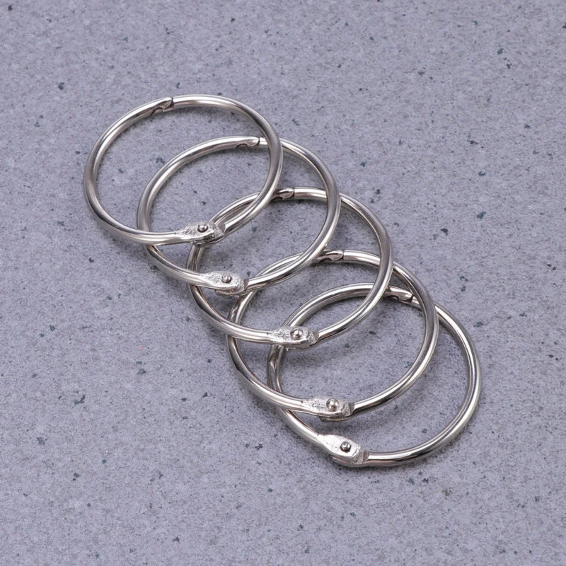 10PCS Loose Leaf Binder Rings Metal Book Rings Nickel Plated Steel Binder Rings Rings for Flash Cards Durable Keychain File