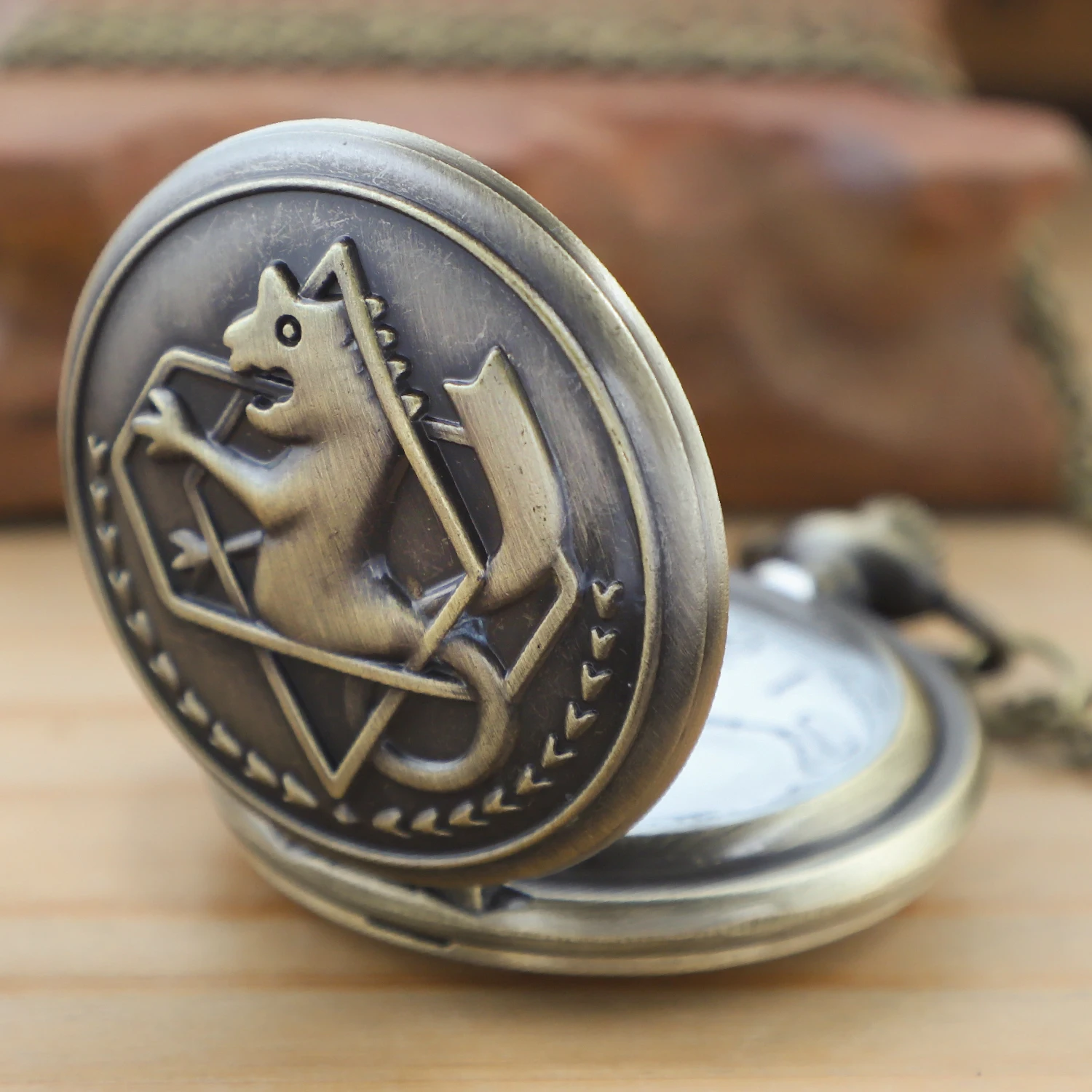 Orologio da taschino al quarzo serie Fullmetal Alchemist in bronzo vintage per donna uomo con accessori per gioielli a catena regali