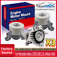 3Pcs Engine & Transmission Mount Kit Replacement for Mercedes E200 GLC260 300 4MATIC 2.0L L4 2052400900 2532400200 2212400518