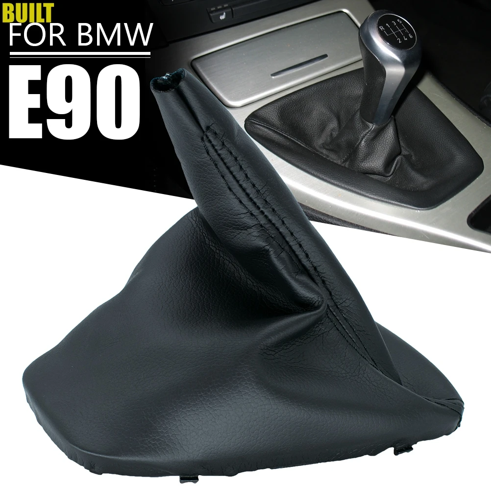 Carro couro do plutônio botão de mudança de engrenagem gaiter gaitor boot capa poeira para bmw e90 2006-2011 e91 2006-2012 e92 e93 2006-2013 8037308   LHD