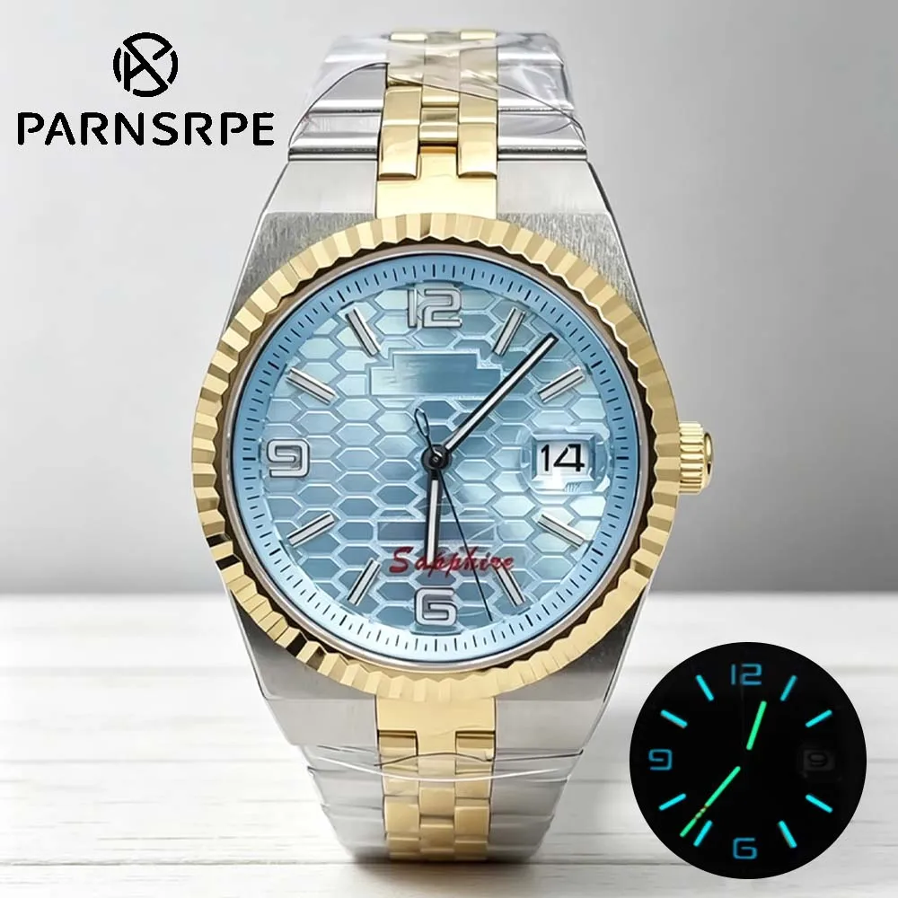 

6Colors 40mmGold Men's Watch, NH35 Automatic, Sapphire Crystal, Steel Bracelet, Waterproof Luminous Luxury Mechanical Wristwatch