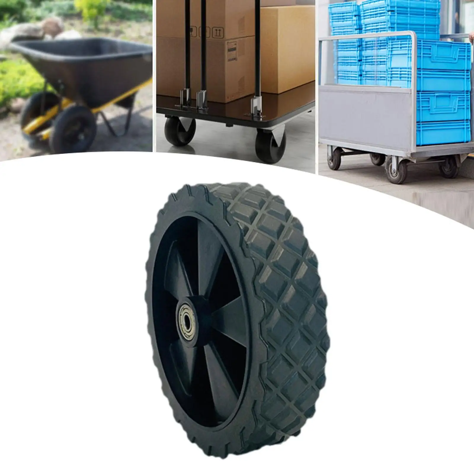 

Hand Truck Replacement Wheel Flat Free Solid Cart Wheels Puncture Proof for Folding Wagon Wheelbarrow