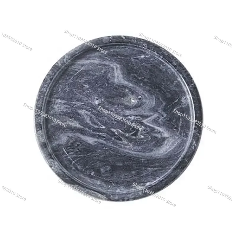 Nordic Ins Style Black & White Natural Marble Tray, Grooved Display for Home Jewelry & Cosmetics