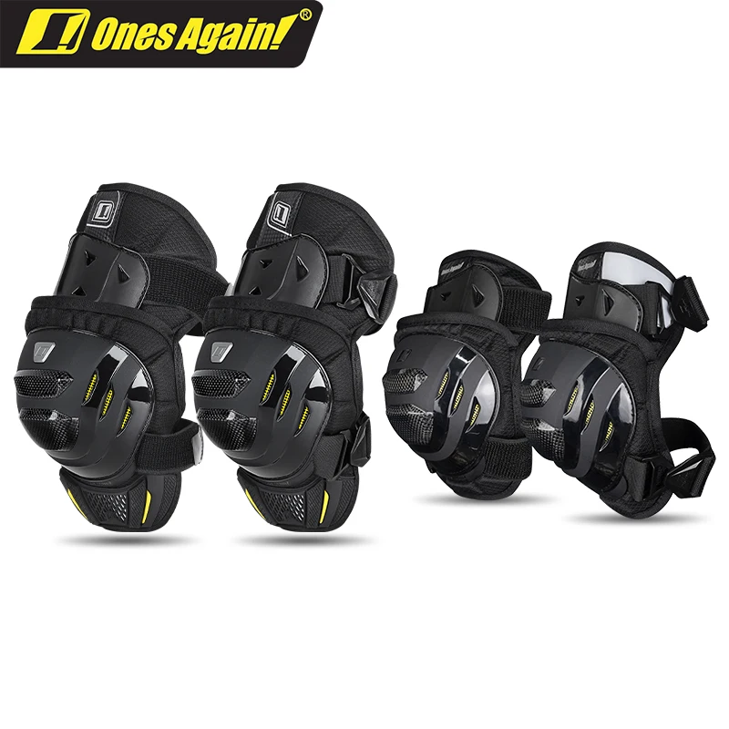 

Ones Again Short Breathable Motorcycle Sets Knee and Elbow Pads 4Pcs CE2 Protection Gears Motocross Accessories