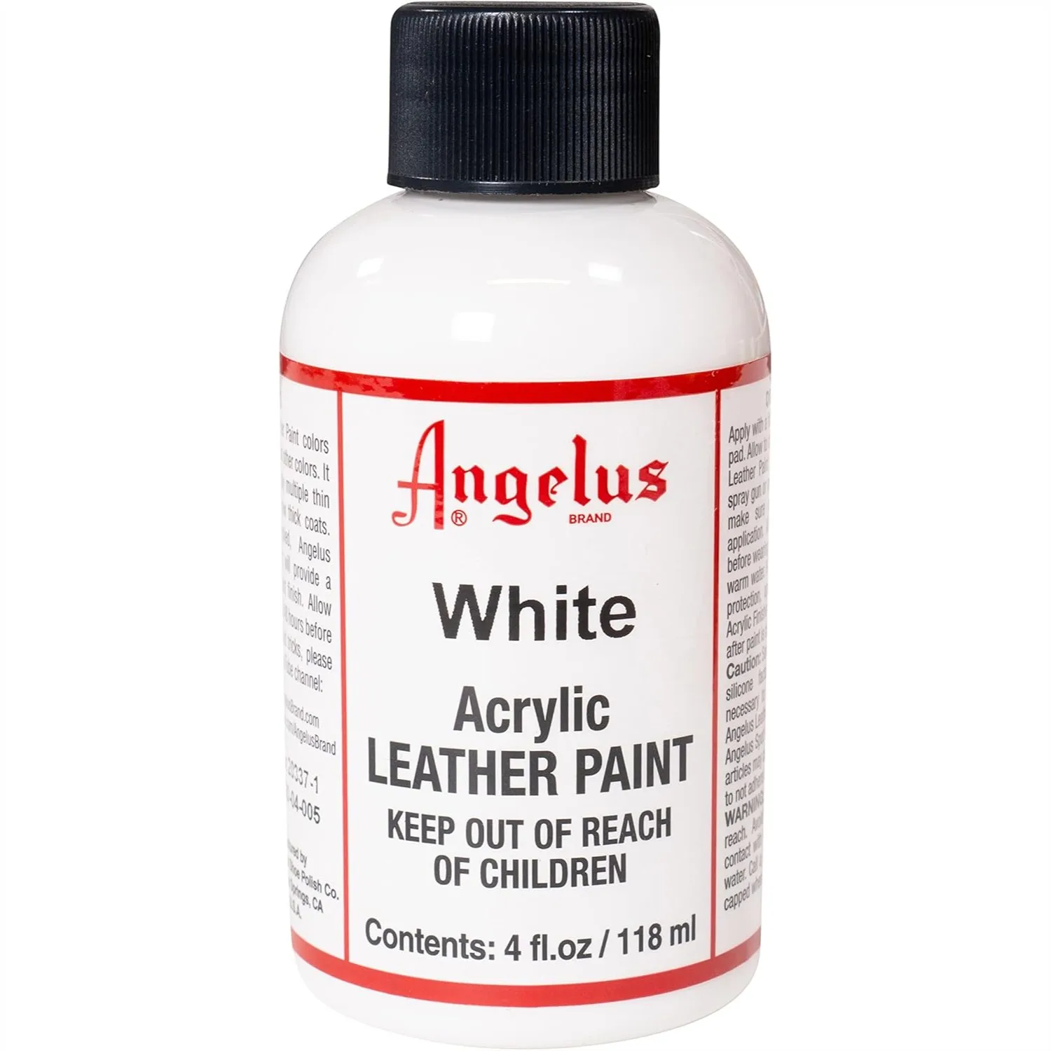 

White Acrylic Leather Paint 4 Fl Oz - Flexible, Crack Resistant Paint for Shoes, Sneakers, Leather Projects