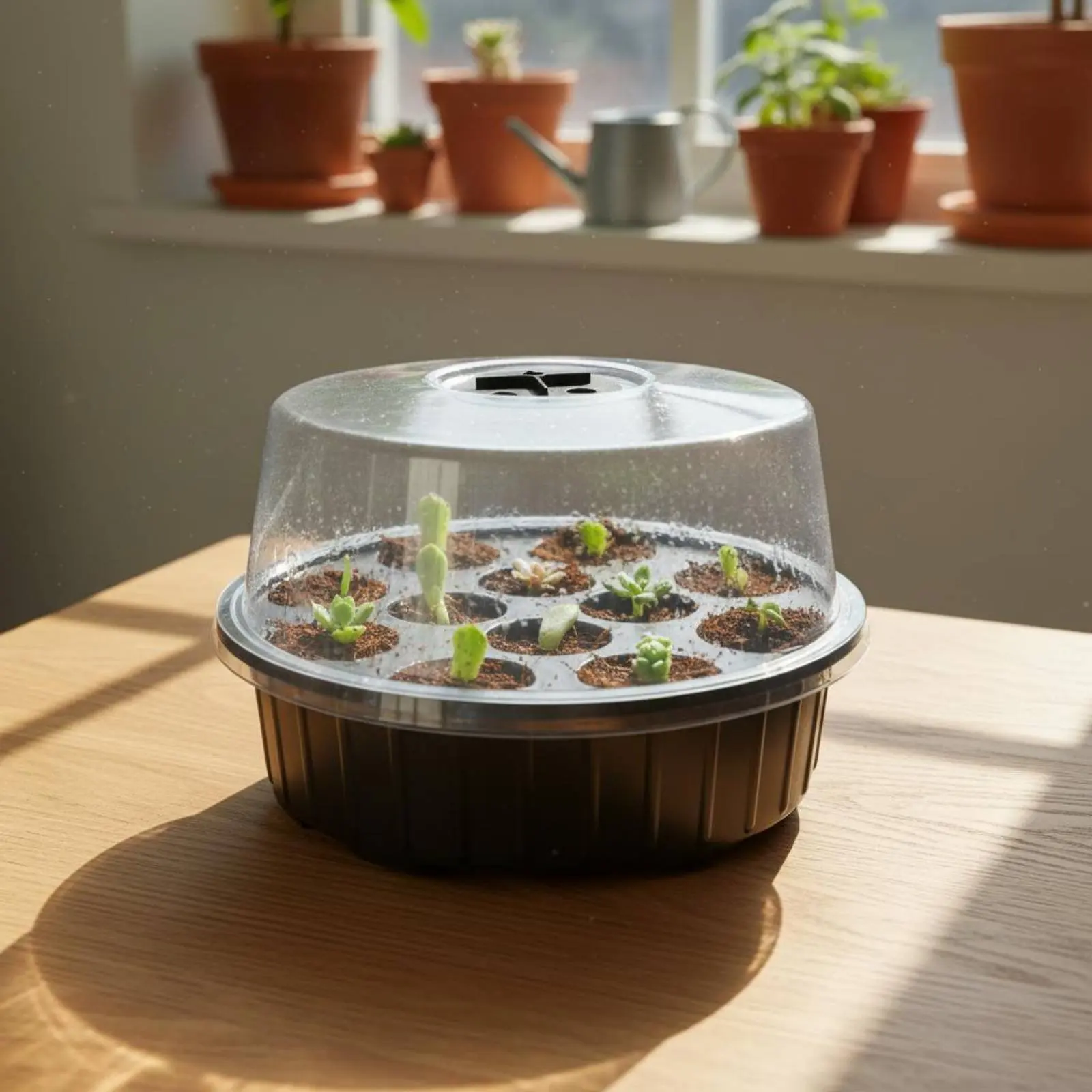 

3 Pieces 13-Hole Seed Tray Reusable Round Seedling Tray Covered Propagation Box Long-Lasting Easy to Clean for Balcony