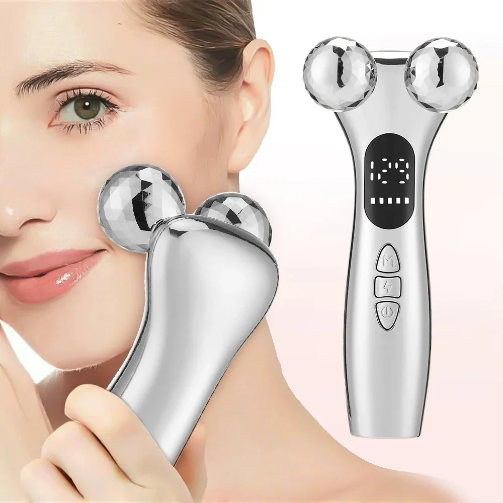 Dispositivo de lifting facial v-face mais magro aperto da pele removedor de queixo duplo cuidados com os olhos massagem beleza rolo 4d rolo massageador facial