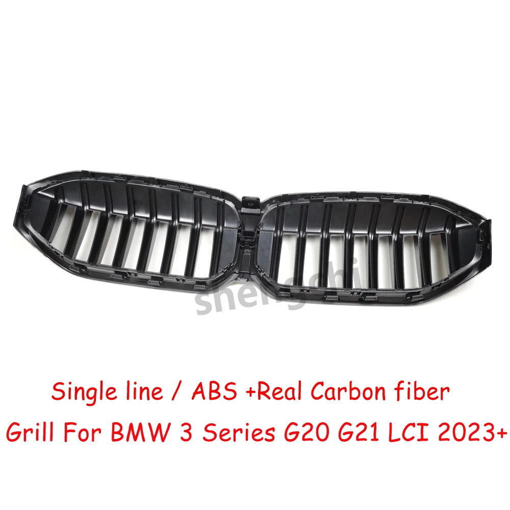 G20 G21 LCI  Real Carbon Fiber Front Bumper Grille For BMW 3 Series G20 G21 320i 318i 330i M340i Replacement Racing Grills 2023+