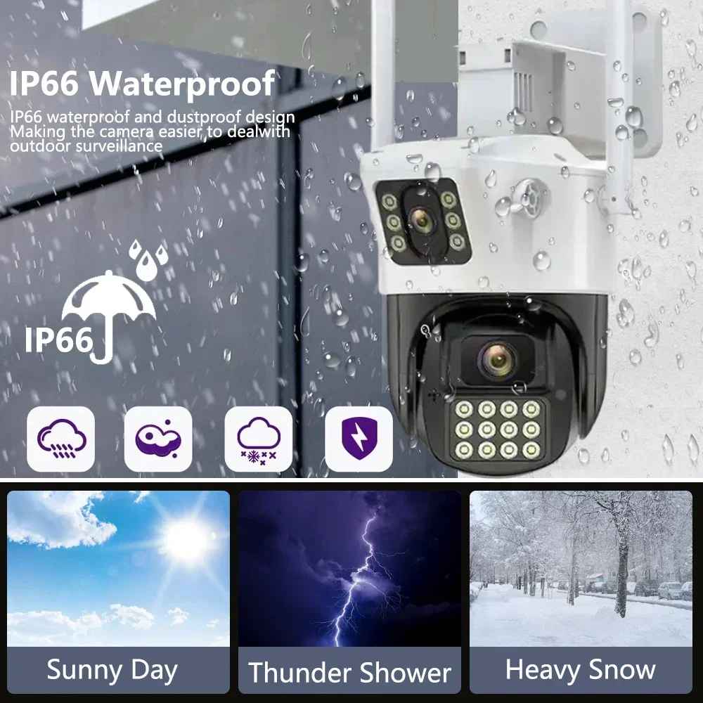 New 4K Security Wifi PTZ Camera System 8MP Audio Mic CCTV 10CH POE NVR AI Color Night Home Video Surveillance Camera Outdoor Set