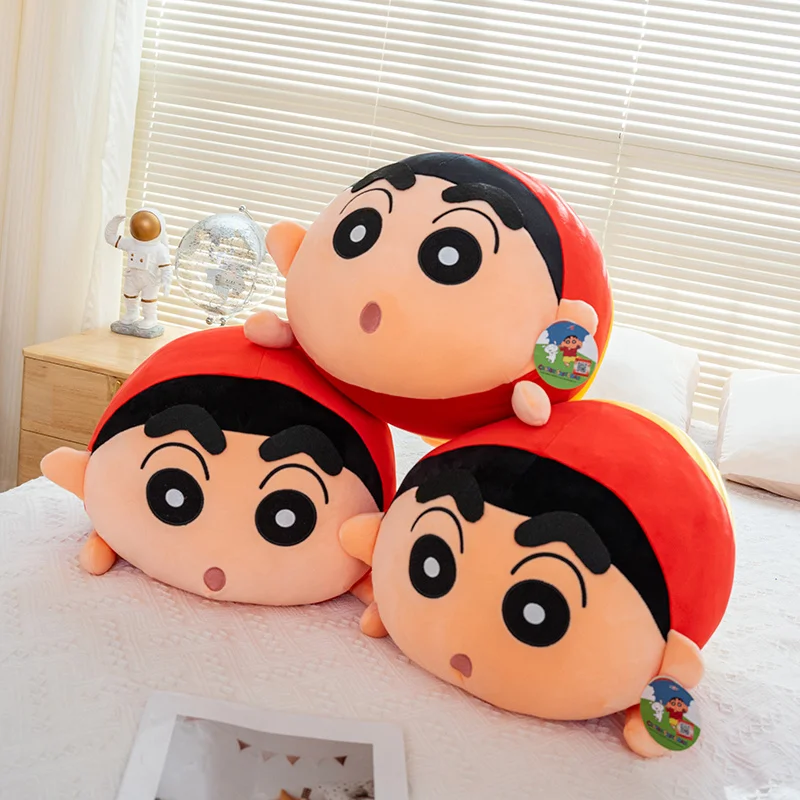

Lying Crayon Shin-chan Plush Back Cushion Cute Prone Pose Stuffed Cartoon Soft Fluffy Shinchan Throw Pillow Lumbar Support