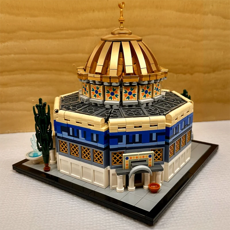 Modèle de vue de rue de la ville, briques de construction Moc, modèle de mosquée, technologie, blocs modulaires, cadeaux, jouets de Noël, ensembles de bricolage, assemblage