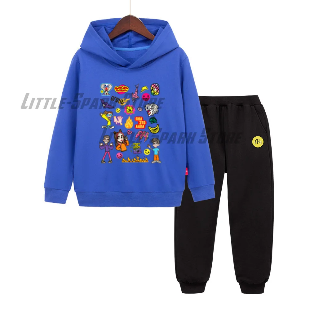 Cartoon Merch A4 Lamba Hoodies Boy Girl Long Sleeve Sweatshirt Pants Suit Cotton а4 мерч Sweatshirts Hooded Jackets