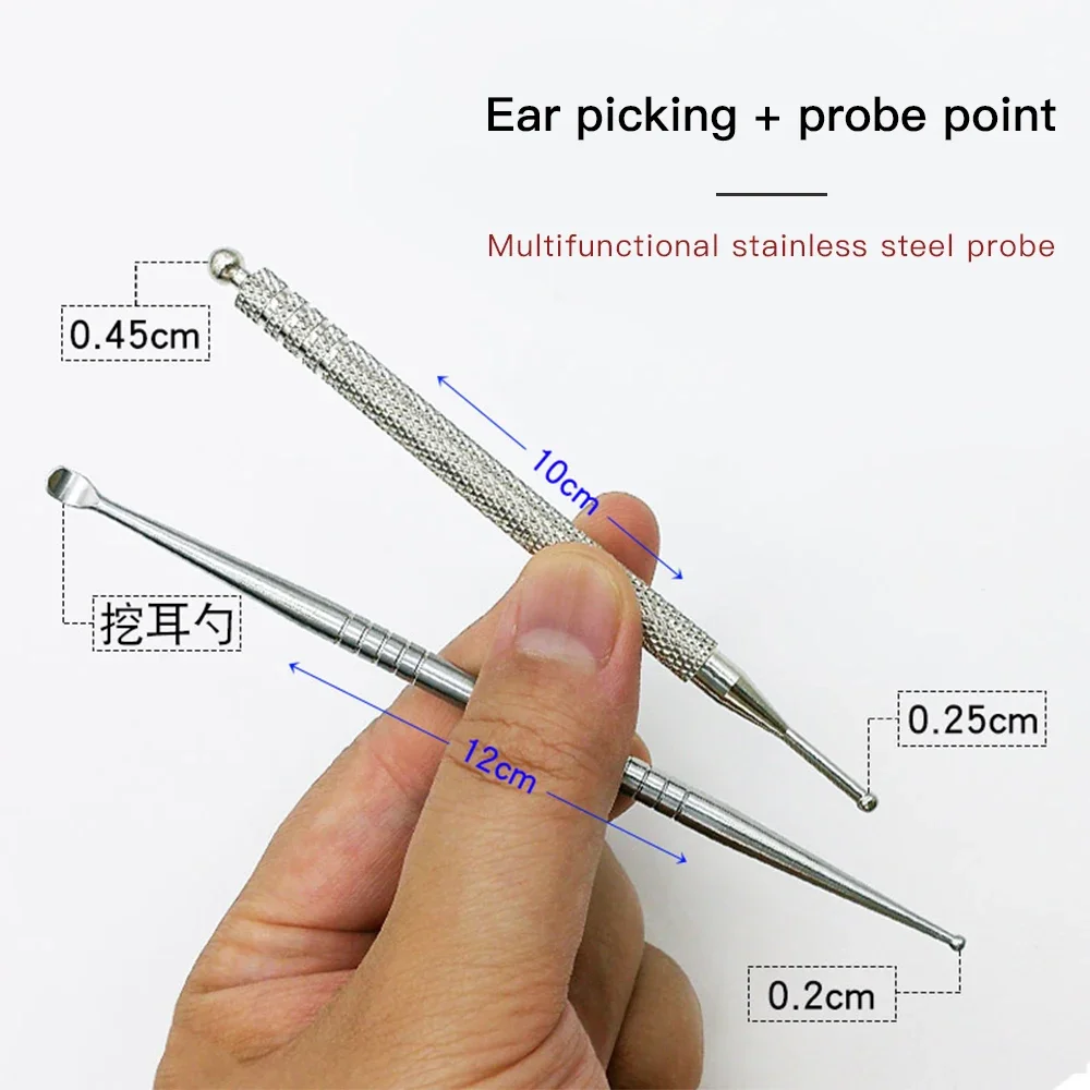 Facial Reflexology Massage Tool Retractable Acupuncture Pen Double Headed Spring Ear Care Tool Point Probe Pen Massager for Face