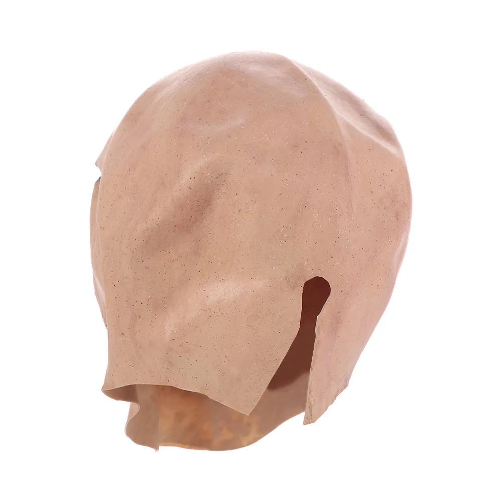 Masque d'Homme Sans Visage Halloween Slenderman Déguisement Crâne d'Alien Réaliste Casque en Latex 3D Non Toxique Accessoires de Cosplay de Fête Unisexe