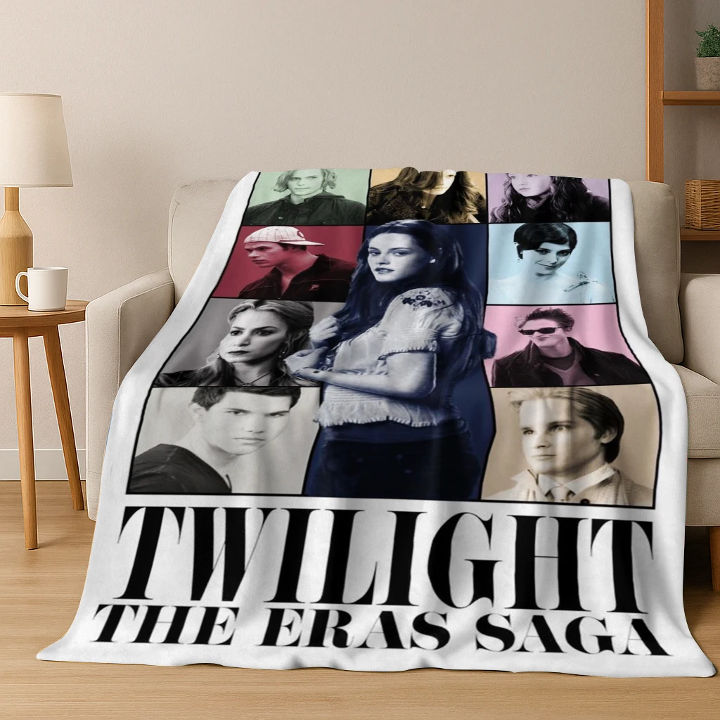 

26 Style Twilight Isabella Edward Art Flannel Blanket,Cozy Soft Throw Blanket for Home Bedroom Bed Sofa Picnic Cover Gift Kids