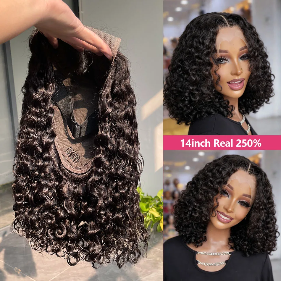 

Парик Water Wave 5x5 без клея, готовый к носке, 100% натуральные волосы, 13x4 невидимый кружевной фронтальный парик-боб, необработанные вьетнамские волосы, предварительно выщипанные, 15A