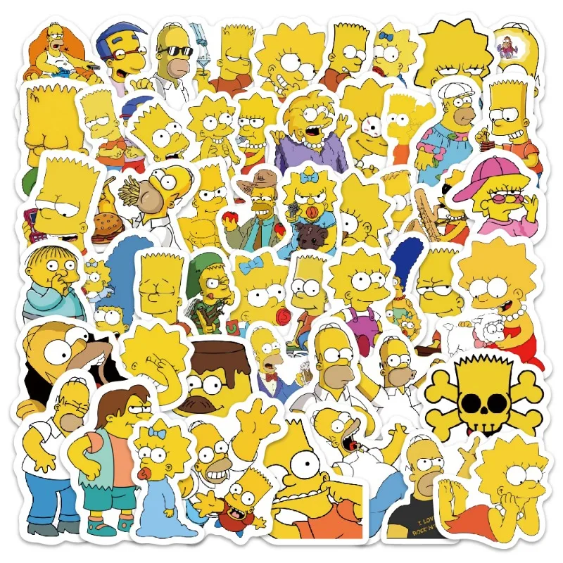 The Simpsons Homer Marge Bart 100 stickers high-quality cartoon graffiti printed creative DIY notebook desktop decoration gift view 6