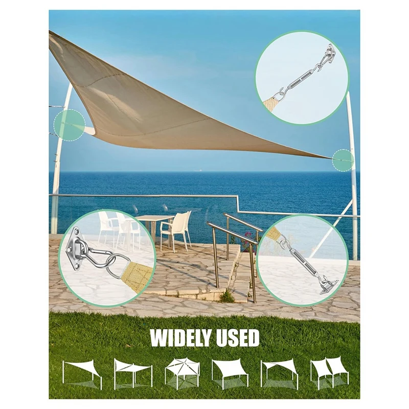 Shade Sail Hardware Kit: M6 Shade Sail Hardware Installation Kit For Courtyard Garden Swimming Pool (42 Pieces)