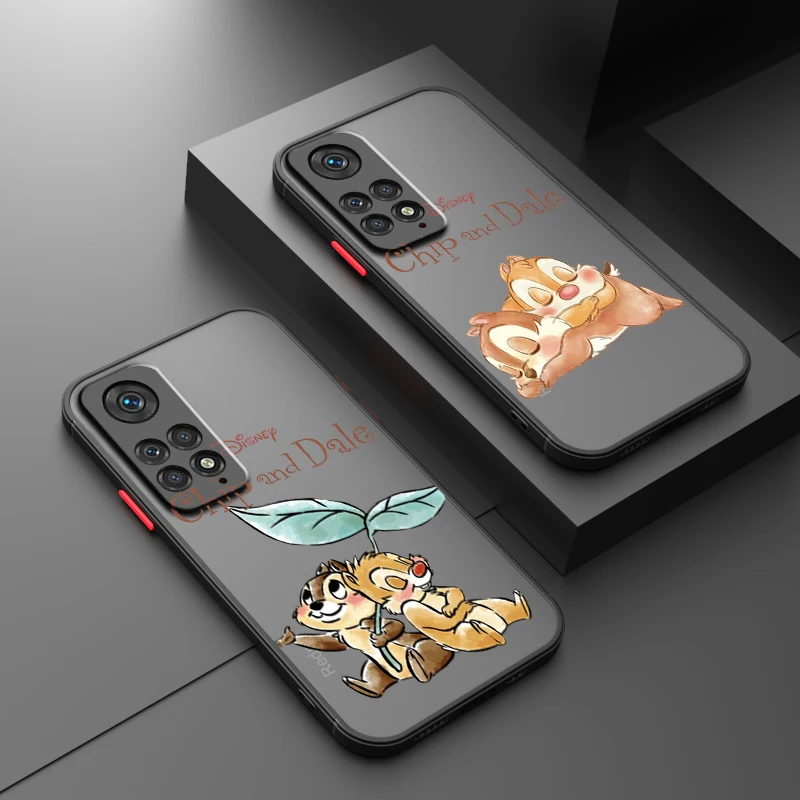 

Art Chip Dale Cartoon Disney Frosted Translucent For Redmi Note 13 12 12S 12T 11 11T 11E 10 10S 9 Pro Plus 5G Back Phone Case