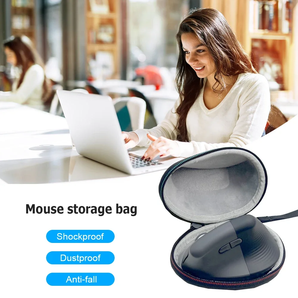 Bolsa de transporte EVA, Estuche de transporte de viaje a prueba de polvo, caja de almacenamiento para ratón inalámbrico, funda para ratón ergonómico Vertical Logitech Lift
